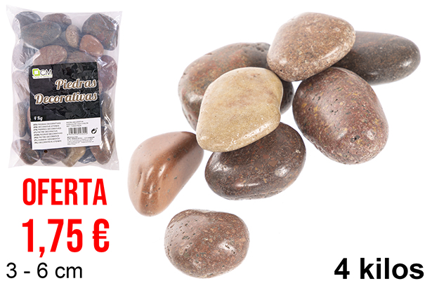 [114345] Chocolate colored decorative stone 3-6 cm (4 kg)