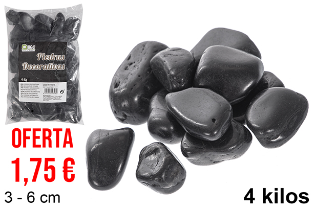 Pierre décorative noire 3-6 cm (4 kg)