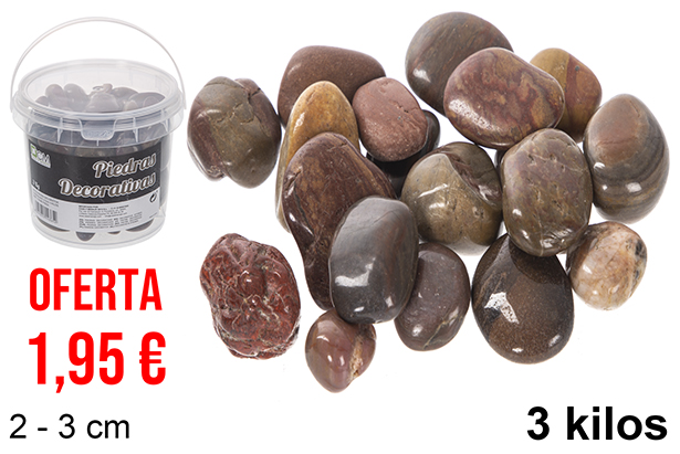 Pot avec pierres décoratives brunes 2-3 cm (3 kg)