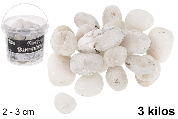 Bote piedra decorativa blanca 2-3 cm (3 kg)