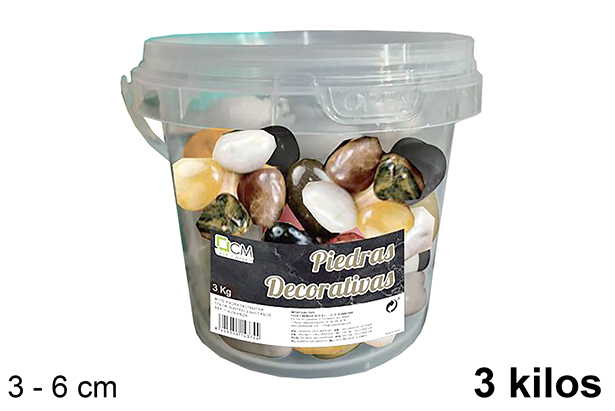 [114374] Pot en pierre décoratif couleur assortie 3-6 cm 3 kg