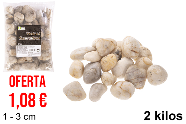 Piedra decorativa blanca 1-3 cm (2 kg)