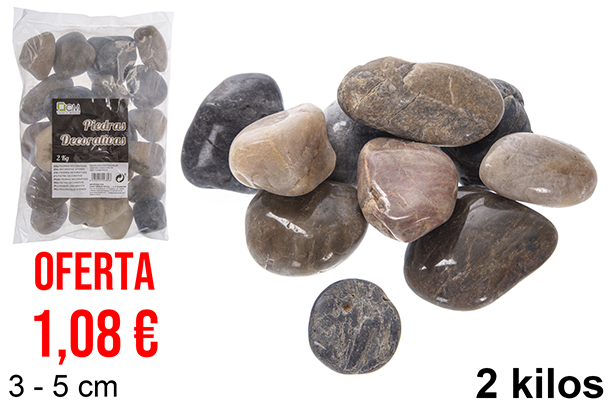 [114389] Pedra decorativa em cores variadas 3-5 cm (2 kg)