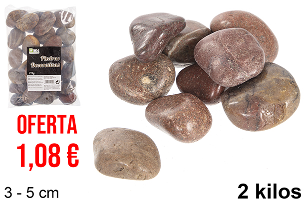 [114390] Pietre decorative color cioccolato 3-5 cm (2 kg)