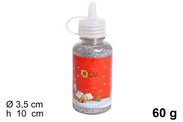 Cola em gel glitter prata 60 gr.