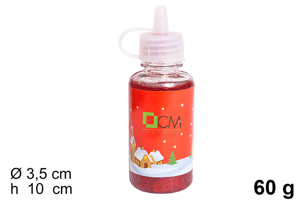 Colle gel pailletée rouge 60 gr.