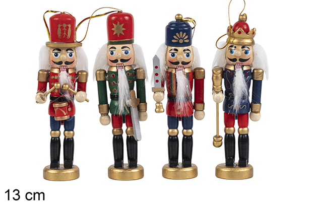 Cascanueces de Navidad de madera color modelos surtidos 13 cm