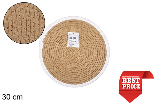 [114524] Natural/white paper rope trivet 30 cm