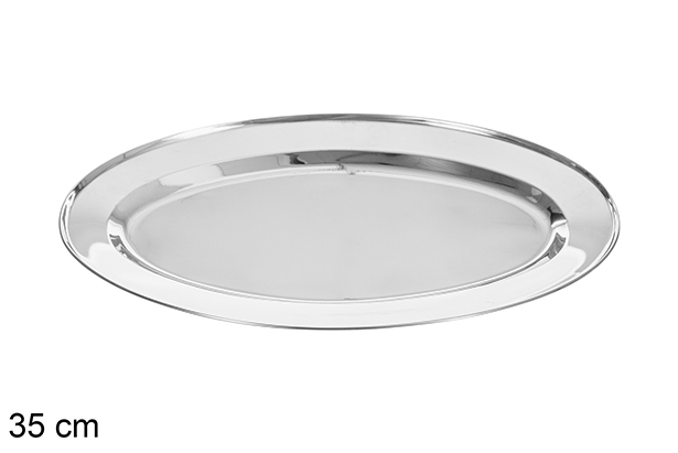 Vassoio da portata ovale in accaio inossidabile 35 cm