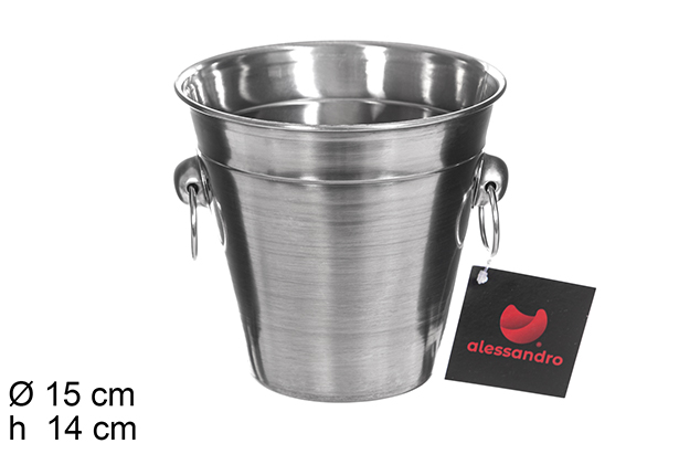 Balde de gelo em aço inoxidável fosco 14 cm