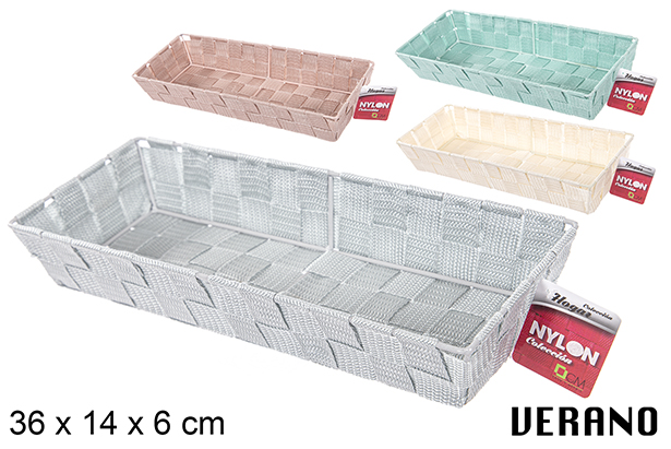 Panier en nylon couleur Verano 36x14x6 cm