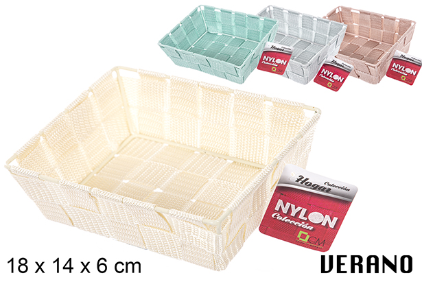 Cesta nylon colores Verano 18x14x6 cm