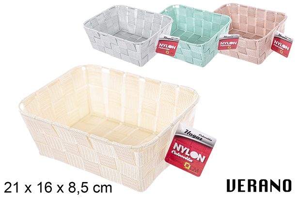 Verano colored nylon basket 21x16x8,5 cm