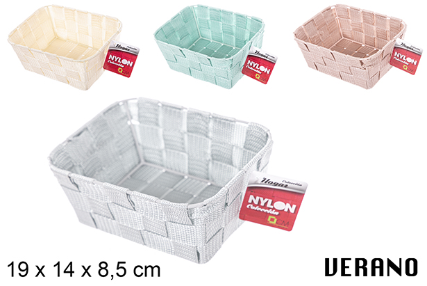 Panier en nylon couleur Verano 19x14x8,5 cm