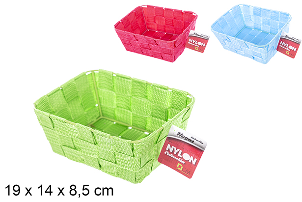 Cesto de nylon cores sortidas 19x14 cm