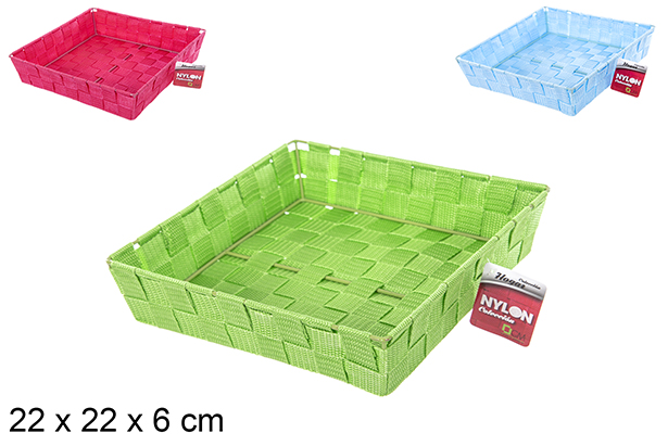 Nylon basket assorted colors 22 cm