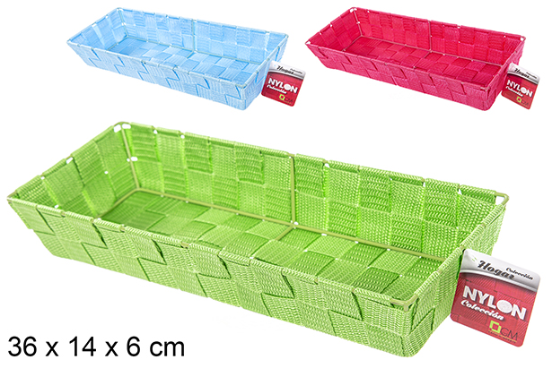 [114705] Cesto in nylon colori assortiti 36x14 cm