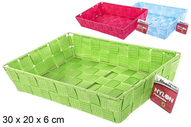 Cesto de nylon cores sortidas 30x20 cm