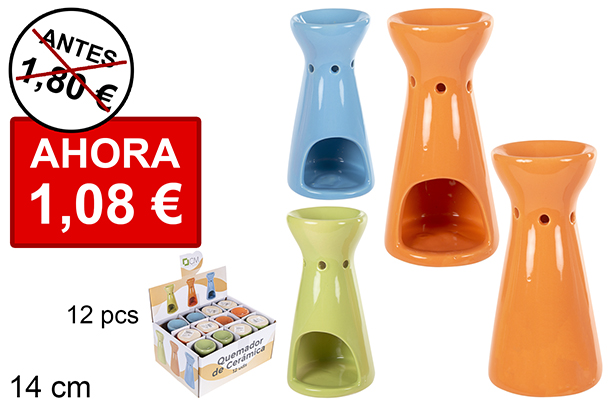 Brûleur haut en céramique couleurs assorties 14 cm
