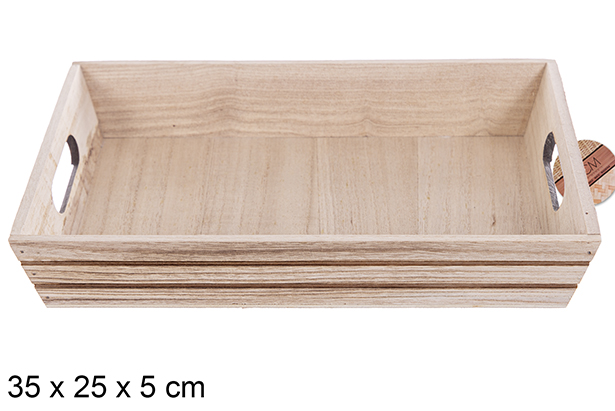 Caja madera con ranura vintage 35x25x5 cm