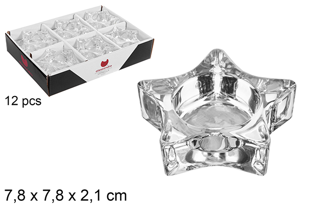 Portavelas cristal estrella 7,8 cm