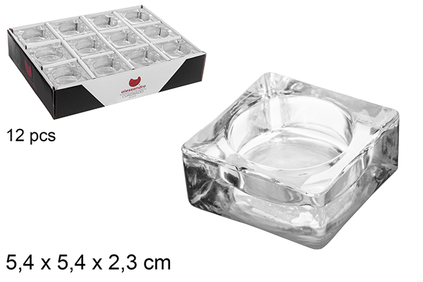 Portacandele quadrato in vetro 5,4 cm