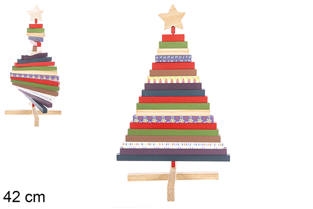 Sapin de Noël en bois articulé 42 cm