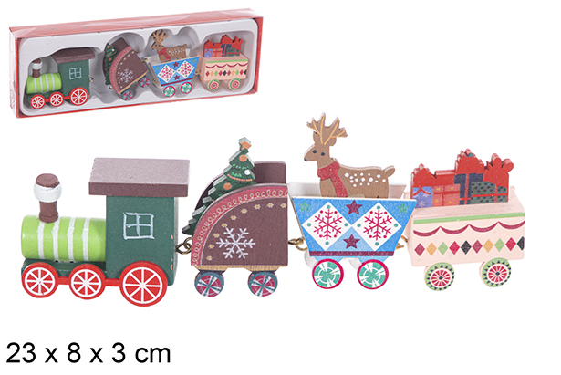 Trenzinho de Natal em madeira 23x8x3 cm