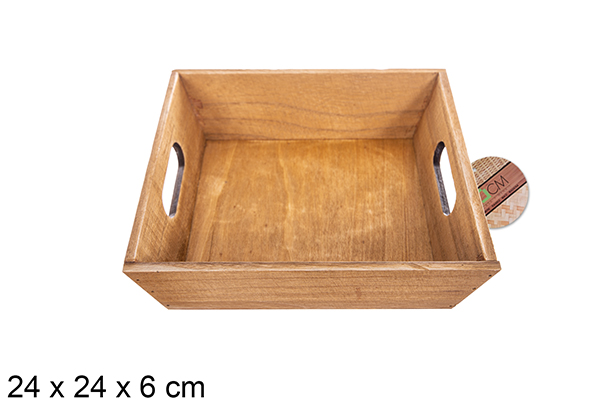 Caixa quadrada de madeira em mogno 24 cm