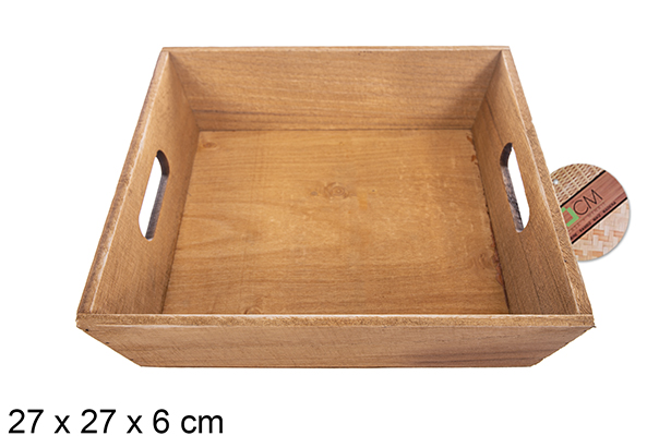 Caja madera cuadrada caoba 27 cm