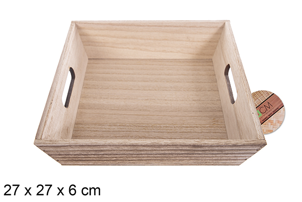 Caja madera cuadrada vintage 27 cm