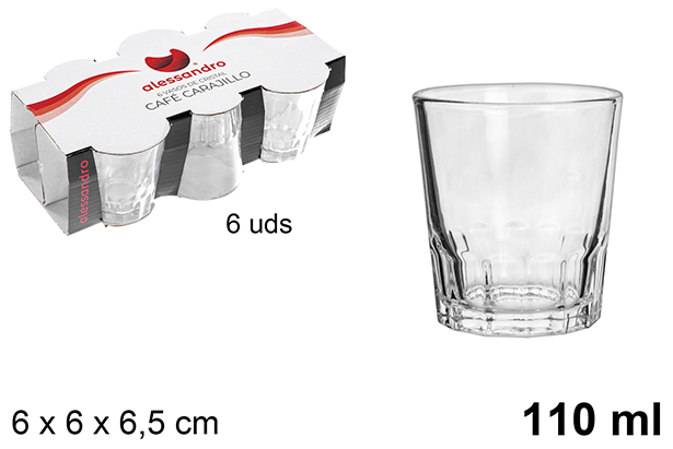 [115026] Pack 6 vasos cristal café carajillo 110 ml
