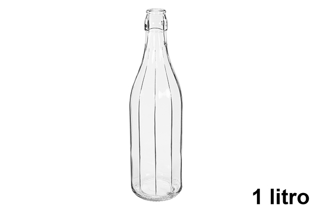 Garrafa de água de vidro com tampa mecânica Costolata 1 l.