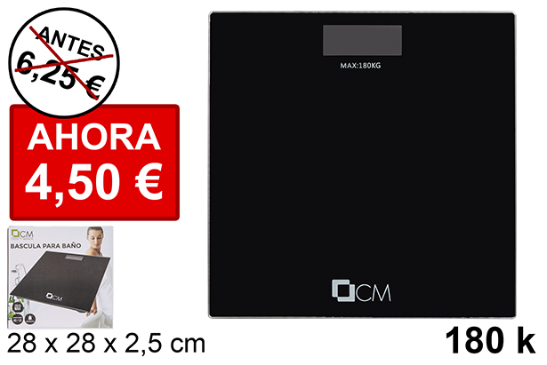 Pèse-personne carré noir maximum 180 kg