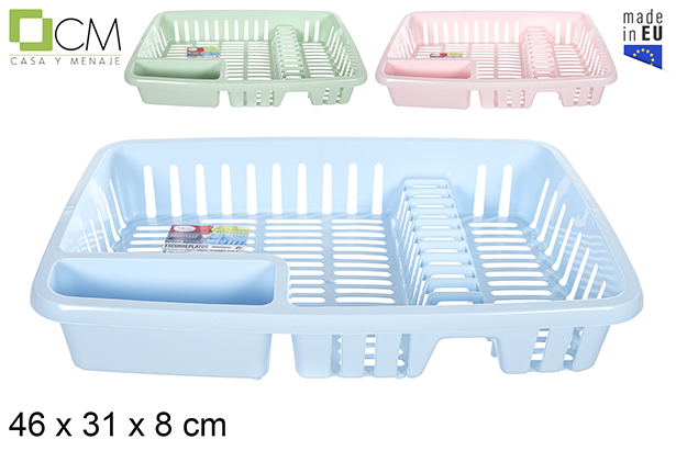 [115057] Plastic dish drainer pastel colors 46x31 cm