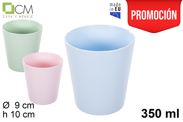 Bicchiere in plastica riutilizzabile colori pastello 350 ml