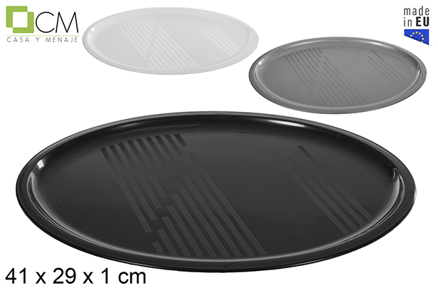 [115118] Bandeja plástico ovalada colores surtidos 