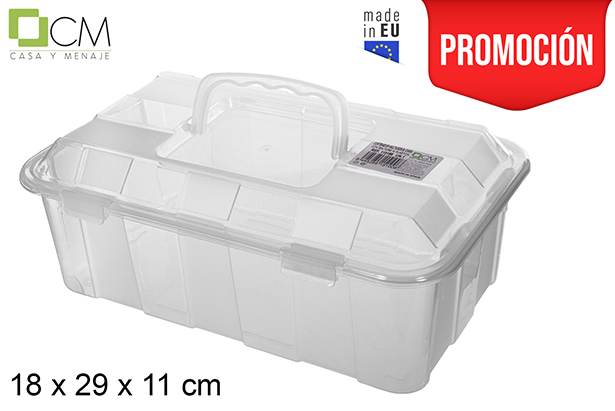 Contenedor plástico transparente con asa 3 l.