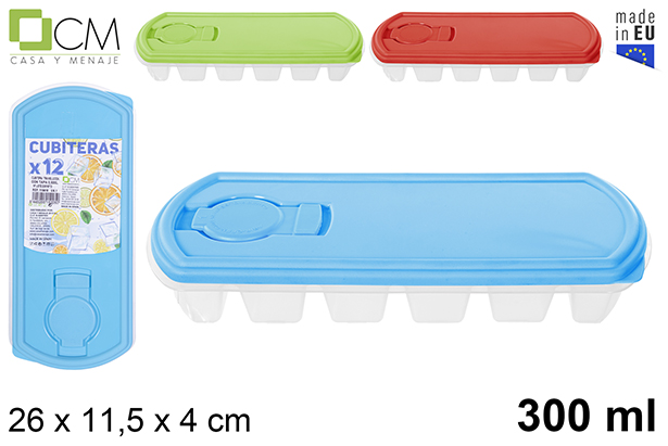Seau à glace translucide avec couvercle couleurs assorties 300 ml