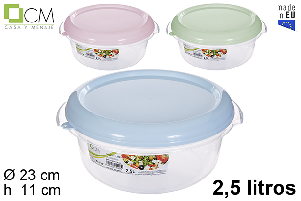 Lancheira redonda com tamp acores pastel 2,5 l.