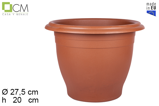 [107887] Vaso de plástico em forma de sino em terracota 28 cm