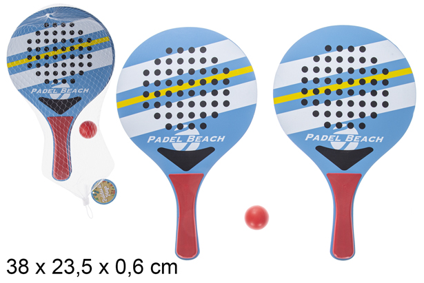[115497] Juego paletas playa redonda decorado Padel Beach