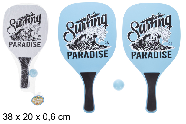 Conjunto de raquetes de praia retangulares decoradas Paradise