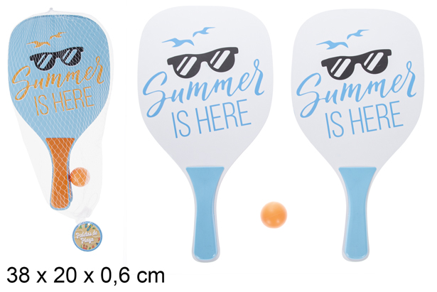 Rectangular beach racket set decorated Summer