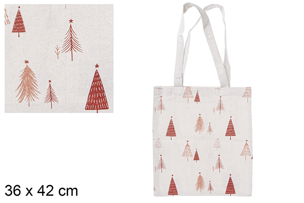 [115520] Saco de Natal em tecido com árvore decorada 36x42 cm