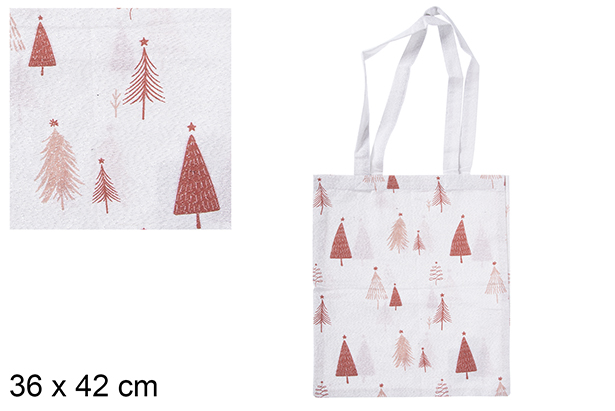 Christmas fabric bag decorated tree 36x42 cm