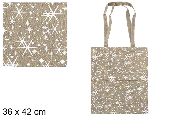 Borsa natalizia in tessuto verde/oro decorata con stella 36x42 cm