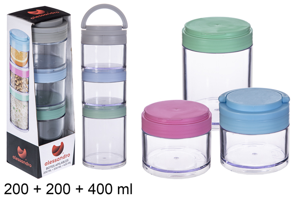 Torre de 3 botes 200+200+400 ml
