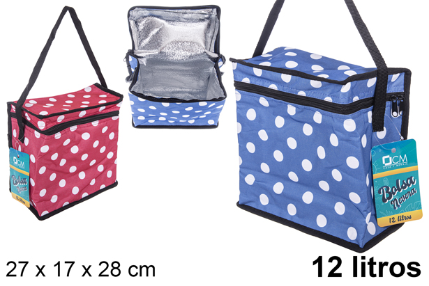 Borsa termica decorata colori assortiti 27x17 cm (12 l.)