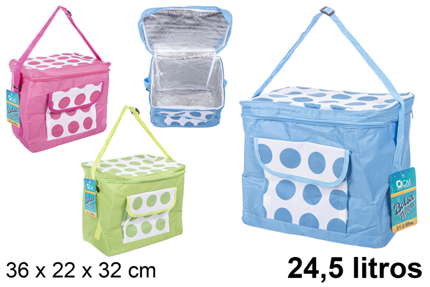 Bolsa nevera térmica decorada colores surtidos 36x22 cm (24,5 l.)